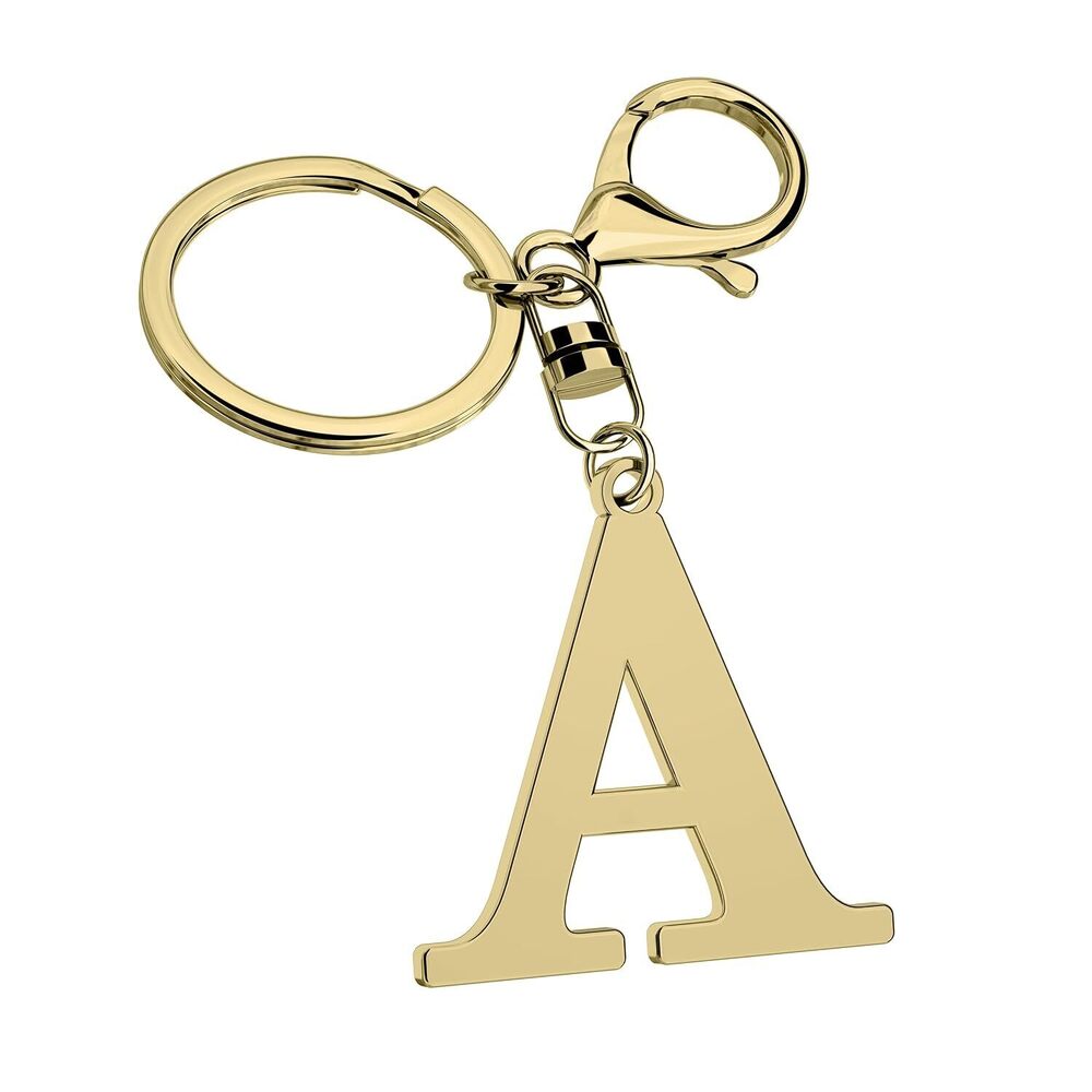 Stainless Steel Gold Letter A-Z Keychain for Women Men, Initial Letter